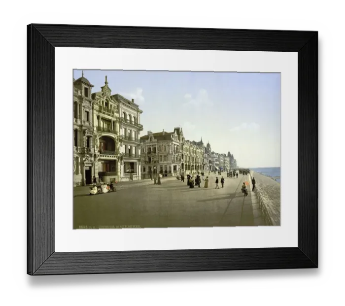 Framed Print : The dyke, beach promenade in Ostend