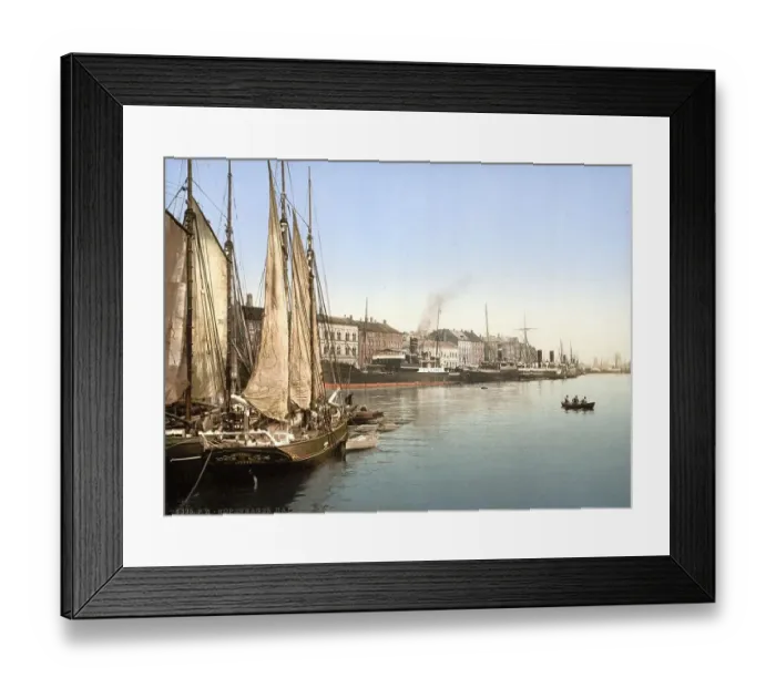 Framed Print : Harbour street in Copenhagen, Denmark