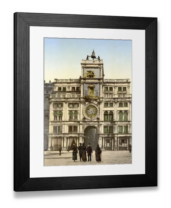 Framed Print : The clock, Venice, Italy, Historic