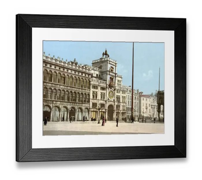 Framed Print : The Clock Tower in Venice is an early Renaissance building on the north side of the Piazza San Marco