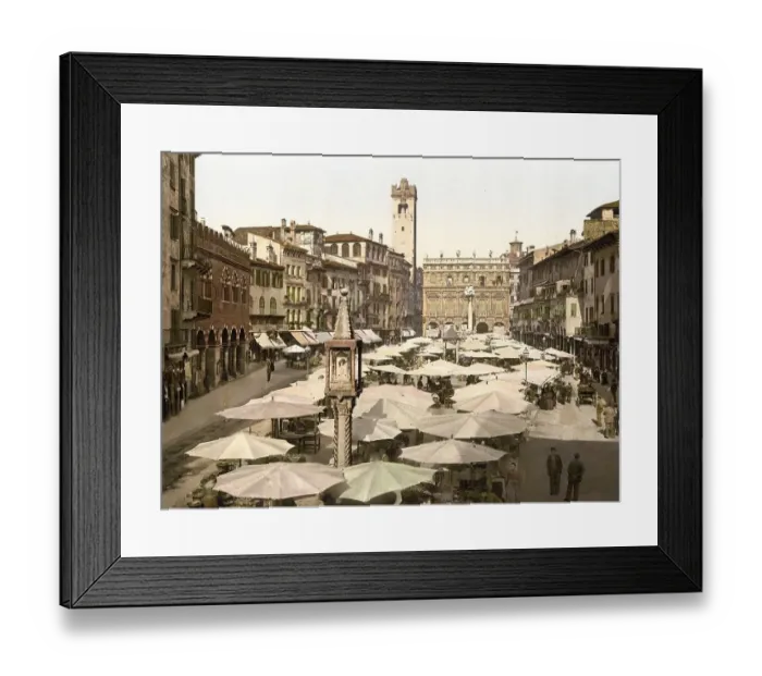 Framed Print : Piazza delle Erbe, Verona, Italy