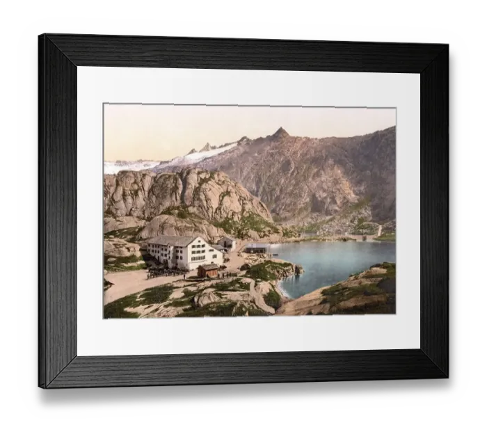 Framed Print : Grimselstrasse, the hospice, Bernese Oberland