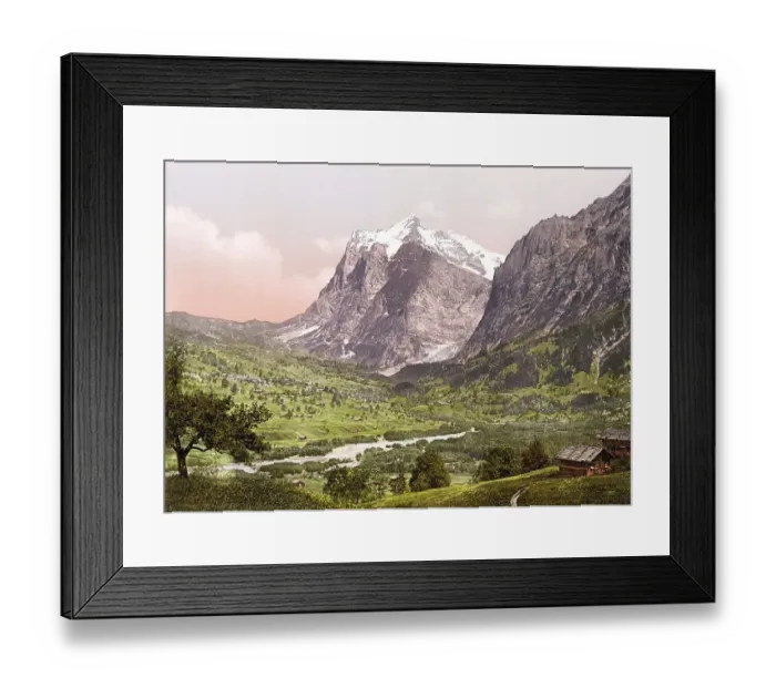 Framed Print : Grindelwald, general view, Wetterhorn