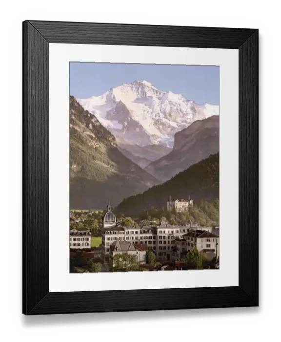 Framed Print : Interlaken, Hotels, Bernese Oberland Framed Print : Interlaken, Hotels, Bernese Oberland