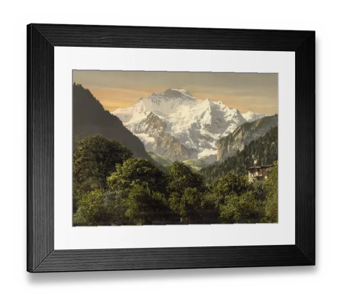 Framed Print : Jungfrau, vom Hohenweg, Bernese Oberland