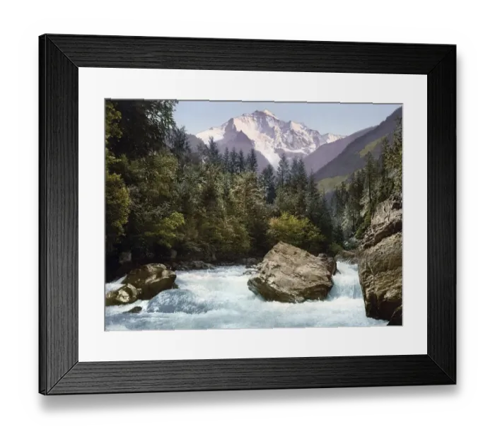 Framed Print : Jungfrau und Luetschine, Bernese Oberland