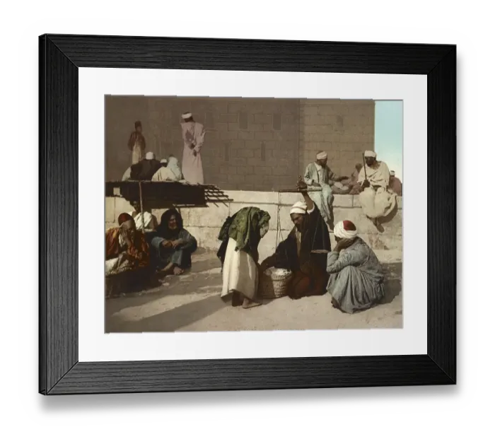 Framed Print : Cairo, Date sellers, Egypt, digitally restored reproduction from a 19th century original