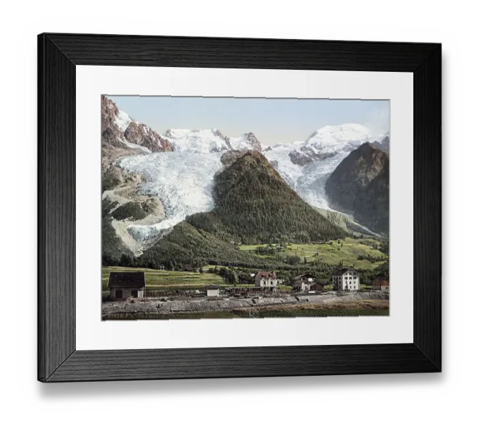Framed Print : Chamonix resort and Bossons glacier Framed Print : Chamonix resort and Bossons glacier