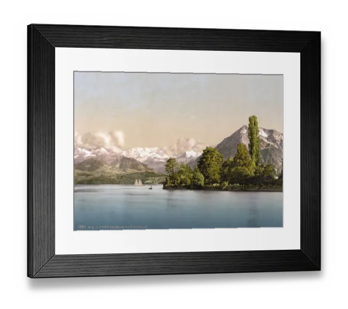 Framed Print : Thun, See von, Bluemlisalp und Niesen