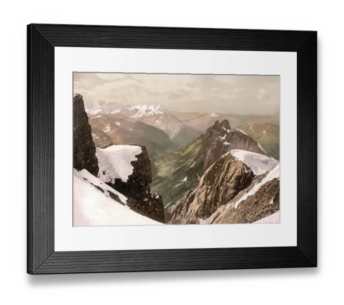 Framed Print : Titlis, Blick auf die Alpen, Berner Oberland
