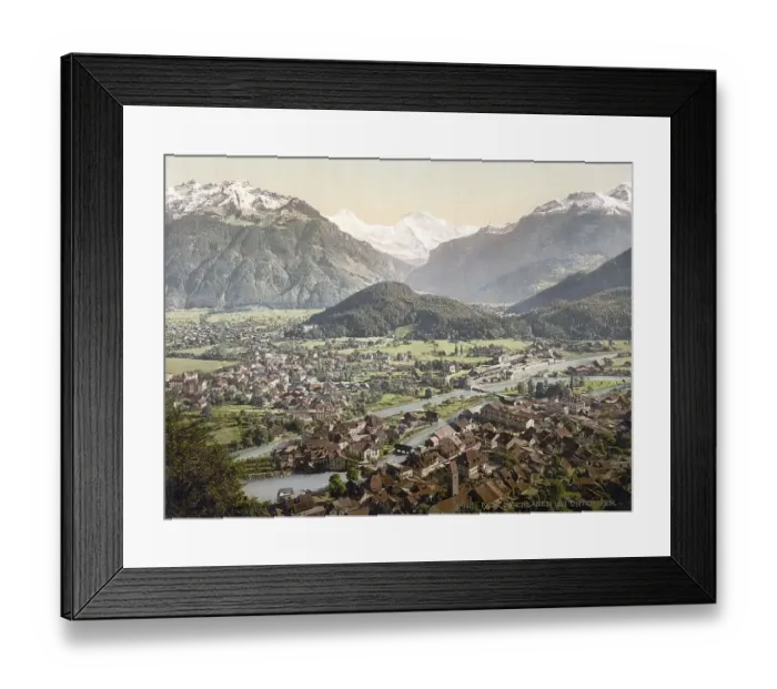 Framed Print : Interlaken und Unterseen, Bernese Oberland