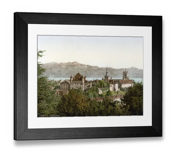 Framed Print : Lausanne, general view, with Savoy Alps Framed Print : Lausanne, general view, with Savoy Alps