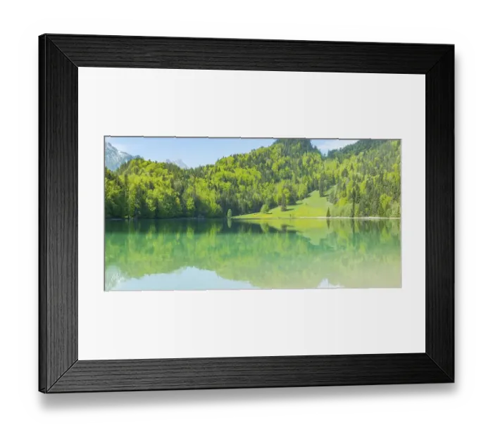 Framed Print : Alatsee, Ostallgaeu, Allgaeu, Swabia