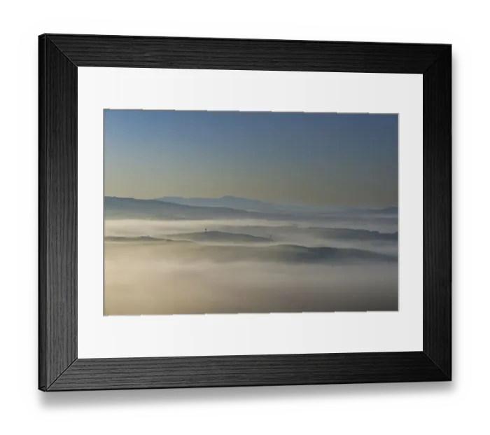 Framed Print : Landscape at sunrise around Volterra