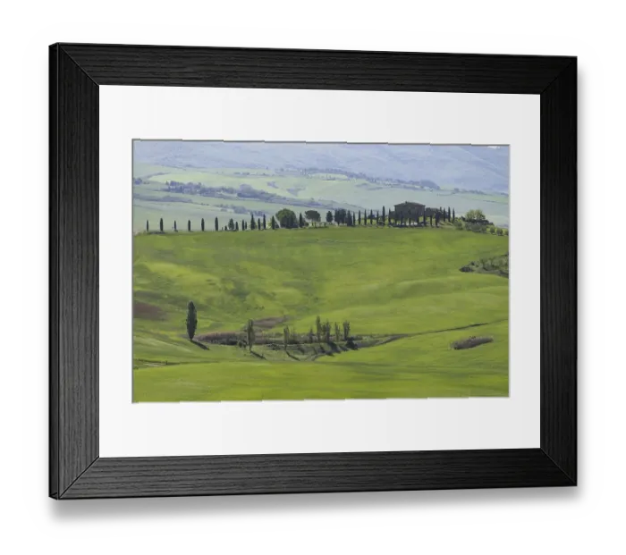 Framed Print : Landscape at sunrise around Pienza