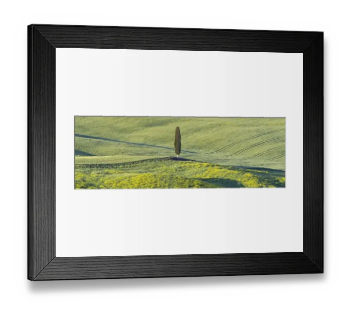 Framed Print : Landscape at sunrise around Pienza