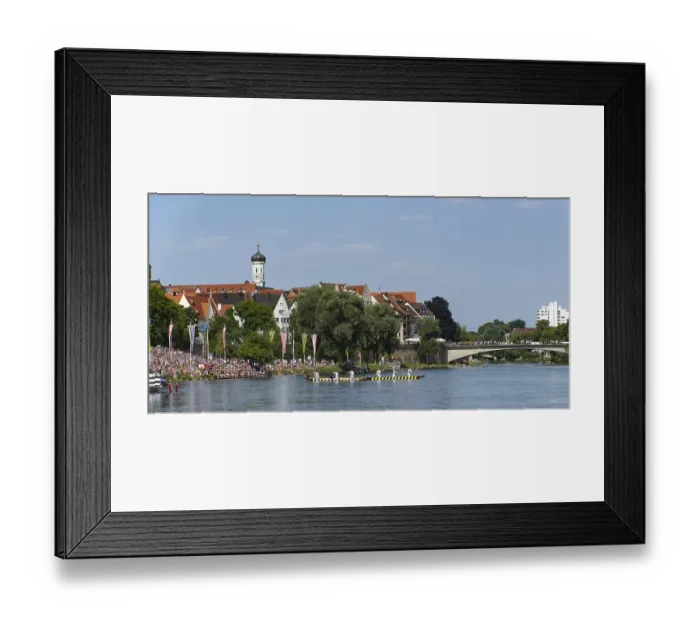 Framed Print : Fischerstechen on the Danube, old custom in Ulm