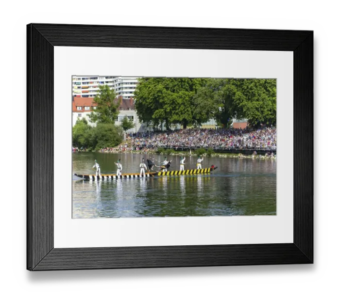 Framed Print : Fischerstechen on the Danube, old custom in Ulm Framed Print : Fischerstechen on the Danube, old custom in Ulm