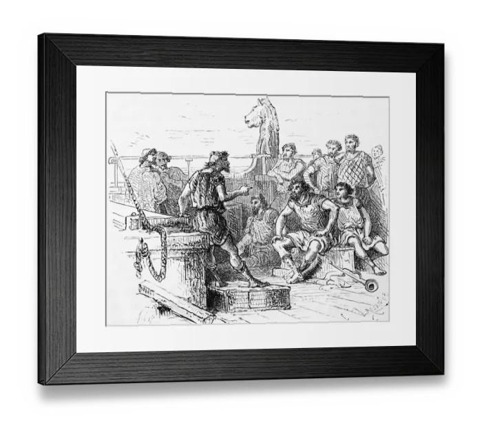 Framed Print : Seafarer on a Phoenician merchant ship Framed Print : Seafarer on a Phoenician merchant ship