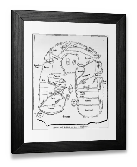 Framed Print : Map of the earth after Aethicus from the 8th century Framed Print : Map of the earth after Aethicus from the 8th century