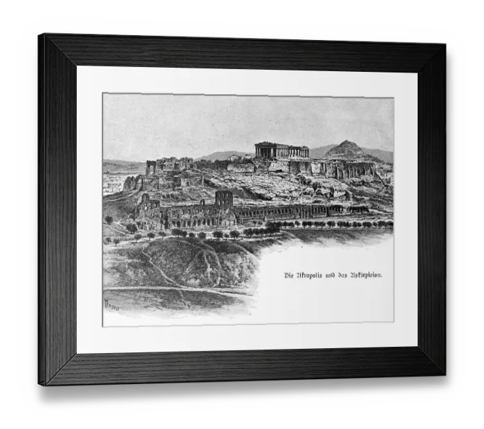 Framed Print : Acropolis and Asklepieion, columns