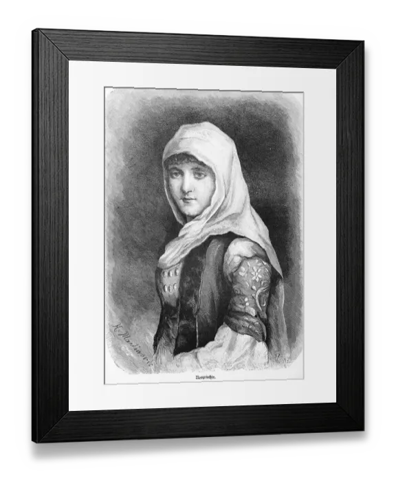 Framed Print : Greek woman, portrait, young woman Framed Print : Greek woman, portrait, young woman
