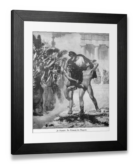 Framed Print : Olympia, triumph of Diagoras, victory
