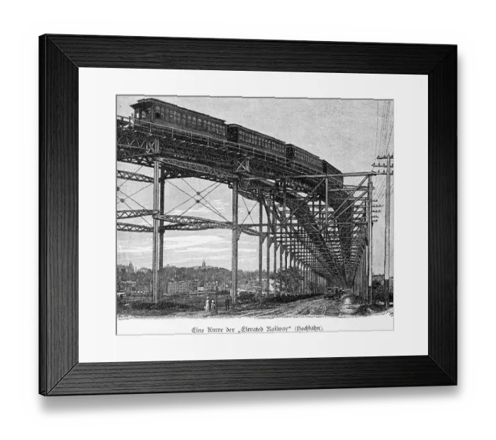 Framed Print : Elevated railway, telegraph pole Framed Print : Elevated railway, telegraph pole
