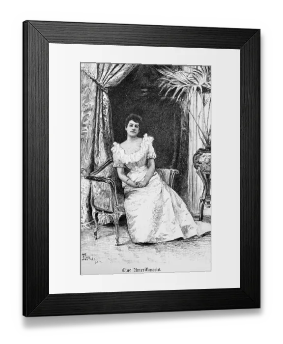 Framed Print : Portrait, woman, from front, flat