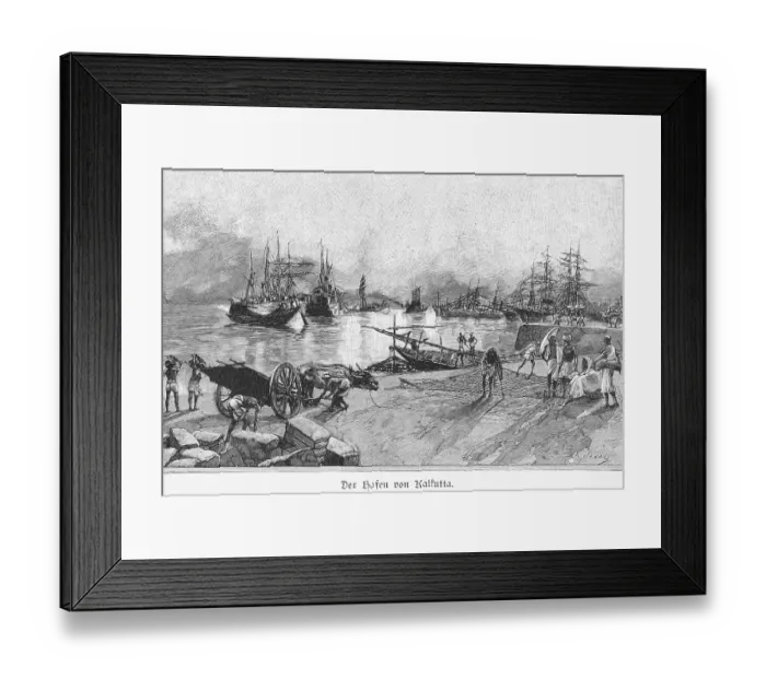 Framed Print : Harbour, ships, sailboats, Ganges Framed Print : Harbour, ships, sailboats, Ganges