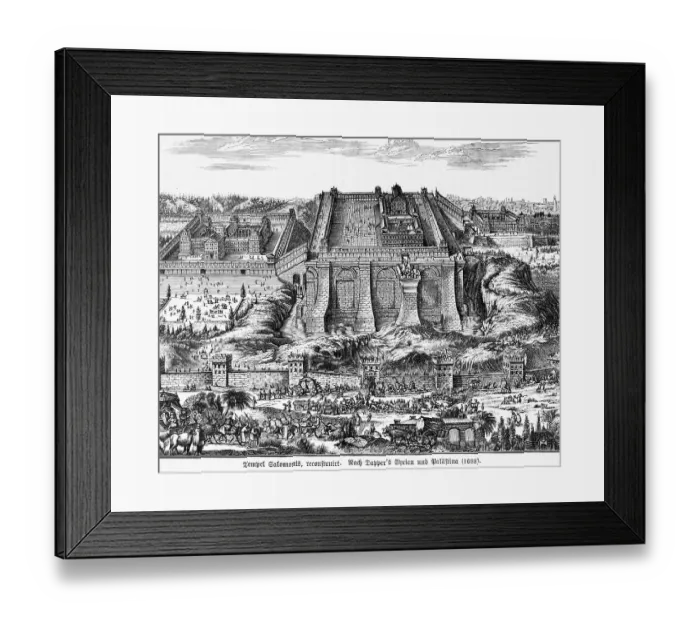 Framed Print : Temple complex, Solomon, many people