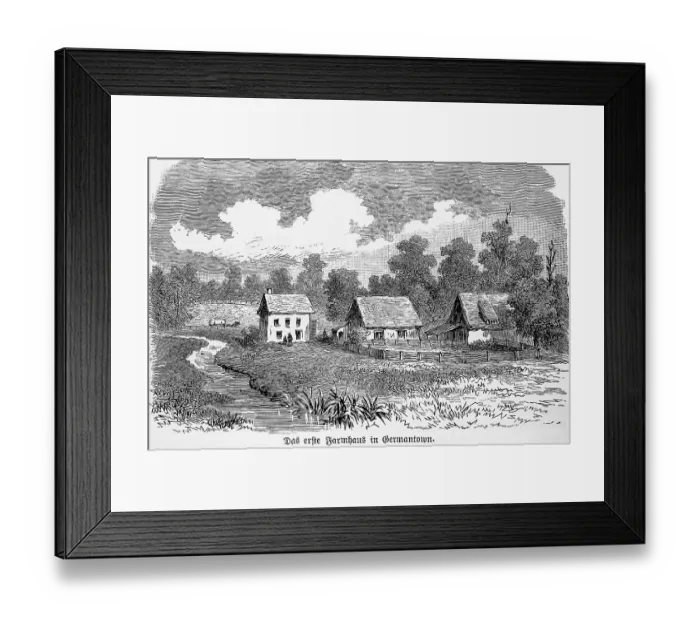 Framed Print : Germantown, farm, first German foundation Framed Print : Germantown, farm, first German foundation