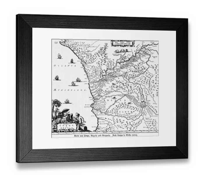 Framed Print : Map of West Africa 1676, 17th century