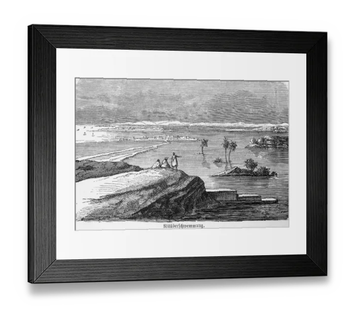 Framed Print : Nile, flood, precipitation, landscape