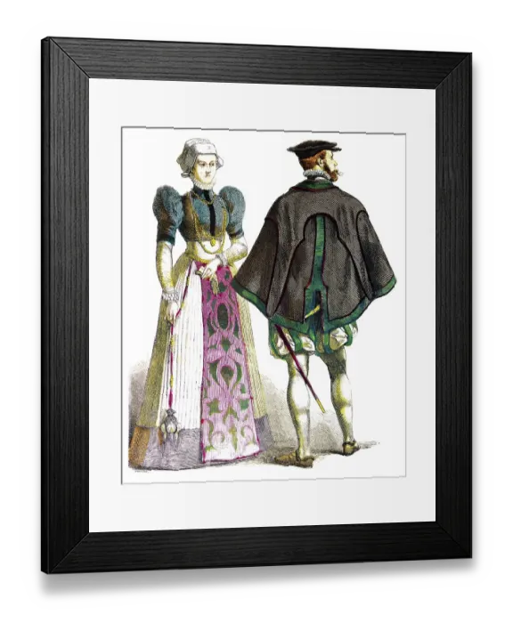 Framed Print : Muenchener Bilderbogen, Costumes Framed Print : Muenchener Bilderbogen, Costumes