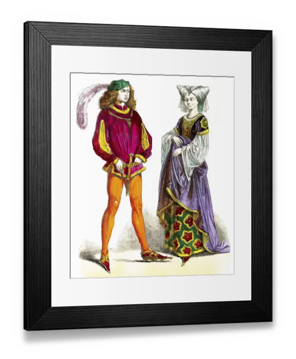 Framed Print : Muenchener Bilderbogen, Costumes