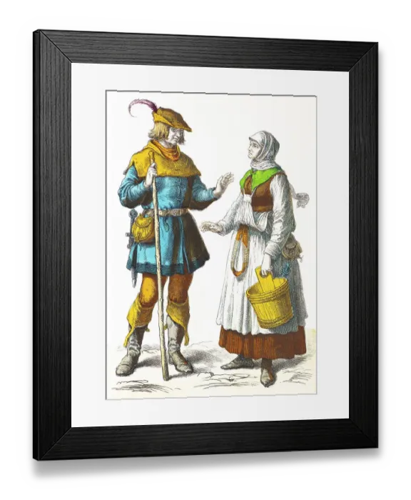 Framed Print : Munich illustrated picture sheet Framed Print : Munich illustrated picture sheet