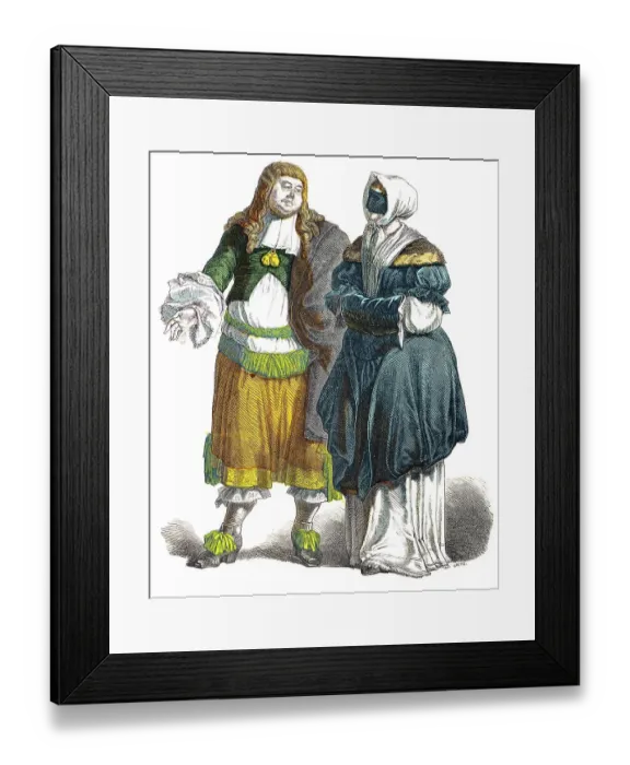 Framed Print : Muenchener Bilderbogen, Costumes Framed Print : Muenchener Bilderbogen, Costumes
