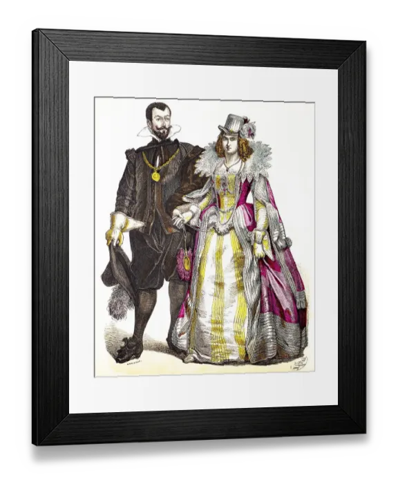 Framed Print : Muenchener Bilderbogen, Costumes