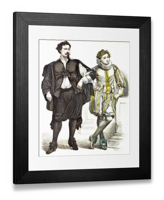 Framed Print : Munich picture sheet, costumes (left)