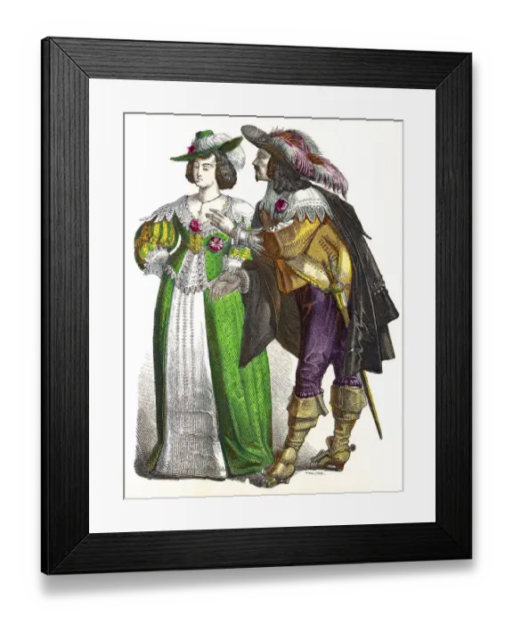 Framed Print : Muenchener Bilderbogen, costumes Framed Print : Muenchener Bilderbogen, costumes