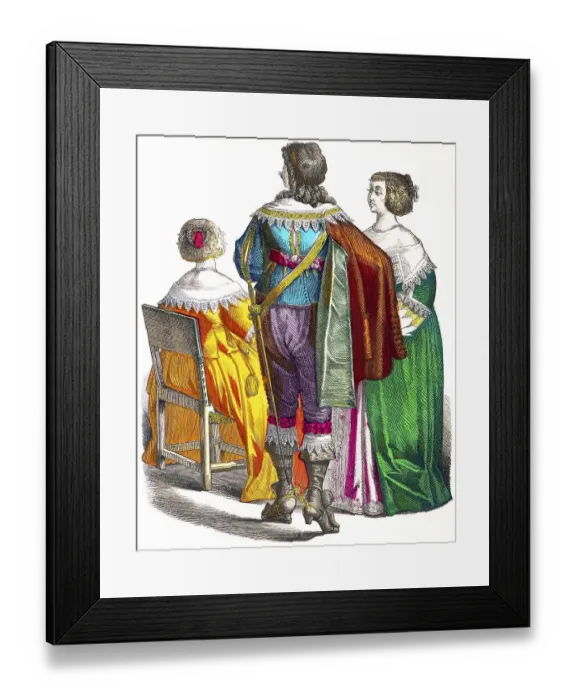 Framed Print : Muenchener Bilderbogen, costumes