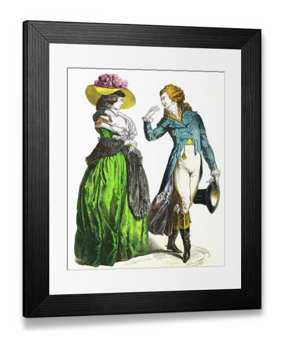 Framed Print : Muenchener Bilderbogen, costumes