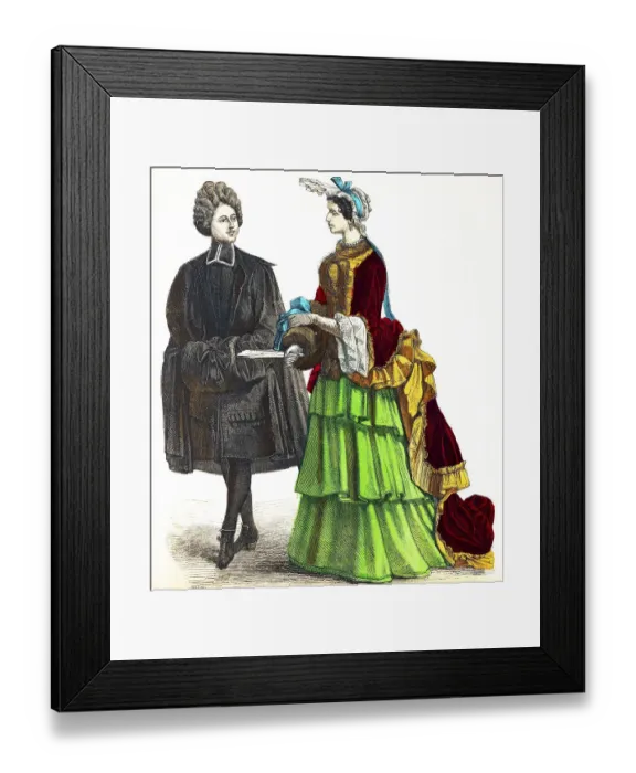 Framed Print : Munich Bilderbogen, Costumes, Beginning of the 18th century