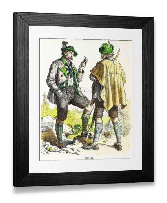 Framed Print : Munich picture sheet, costumes