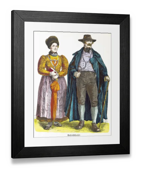 Framed Print : Munich picture sheet, costumes Framed Print : Munich picture sheet, costumes