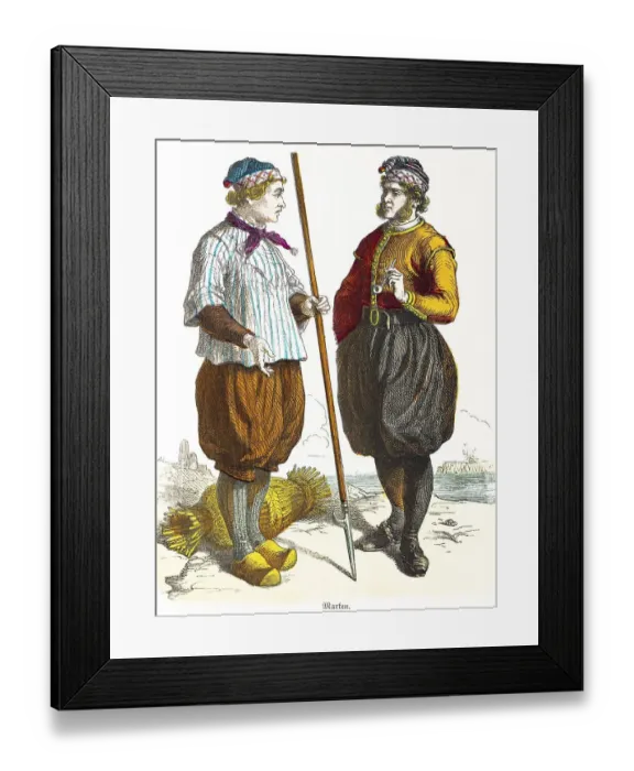 Framed Print : Muenchener Bilderbogen, costumes
