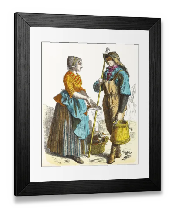 Framed Print : Muenchener Bilderbogen, costumes