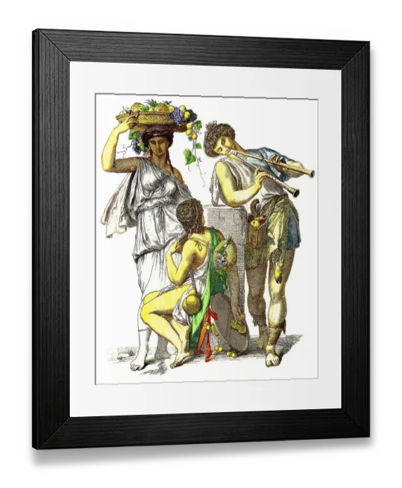 Framed Print : Muenchener Bilderbogen, Costumes Framed Print : Muenchener Bilderbogen, Costumes