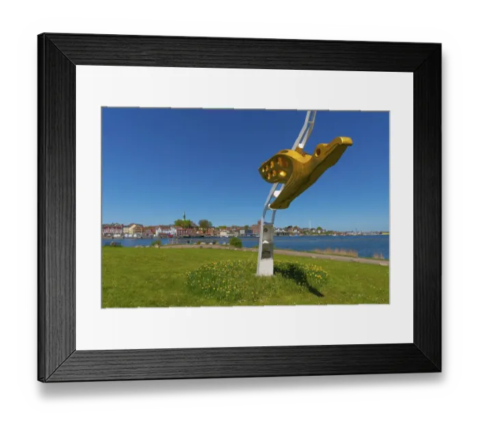 Framed Print : Golden figurehead of the Gorch Fock
